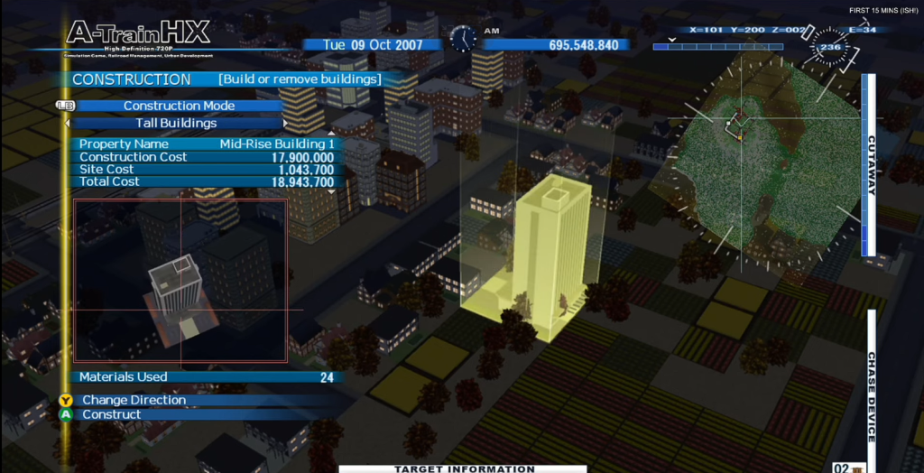 City planning is also included in the Play style for A-Train HX