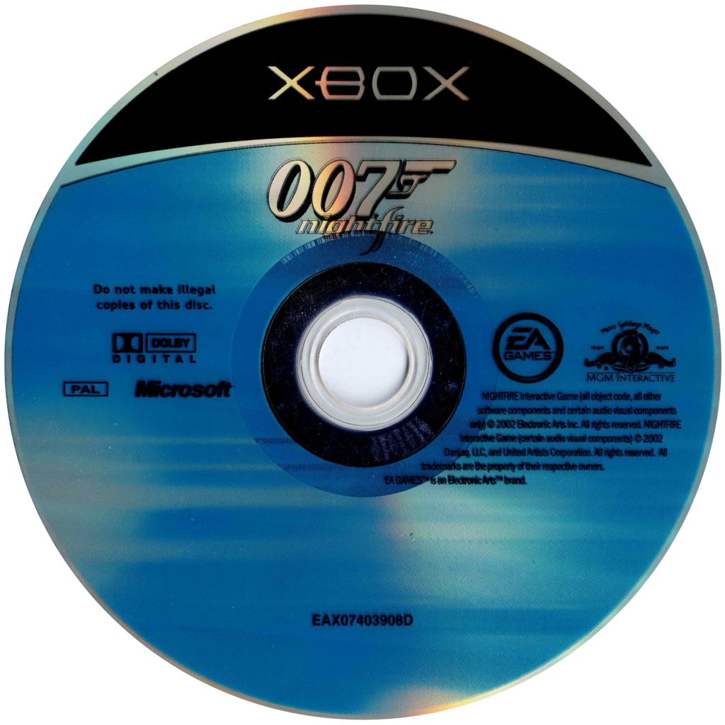 007 Nightfire Xbox Original OG Disc scan high resolution scan jpg format