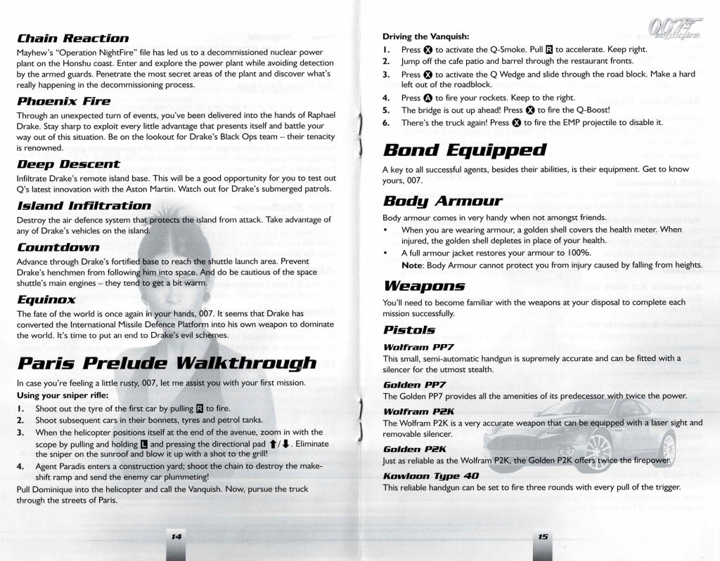 007 Nightfire Xbox Original grapple, hand-over-hand moves and results/stats screen from original manual