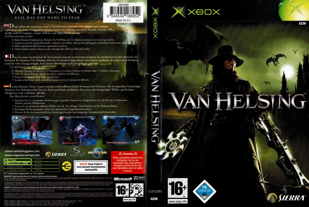 Van Helsing Xbox Original OG Cover scan high resolution scan jpg format