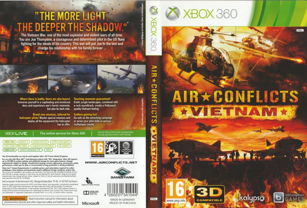Air Conflicts Vietnam Xbox 360 PAL Cover scan high resolution scan jpg format